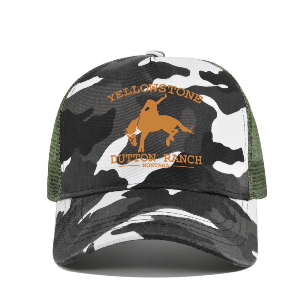 Best-selling Yellowstone baseball cap, screen-printed Yellowstone mesh cap, printed duckbill cap, unisex washable breathable sun hat