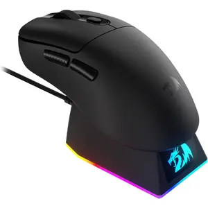 M998 Lightweight  Gaming  with RGB   Dock, BT/2.4G /Wired Optical Mice, 24000 DPI, 5 Programmable Buttons for PC/, Black
