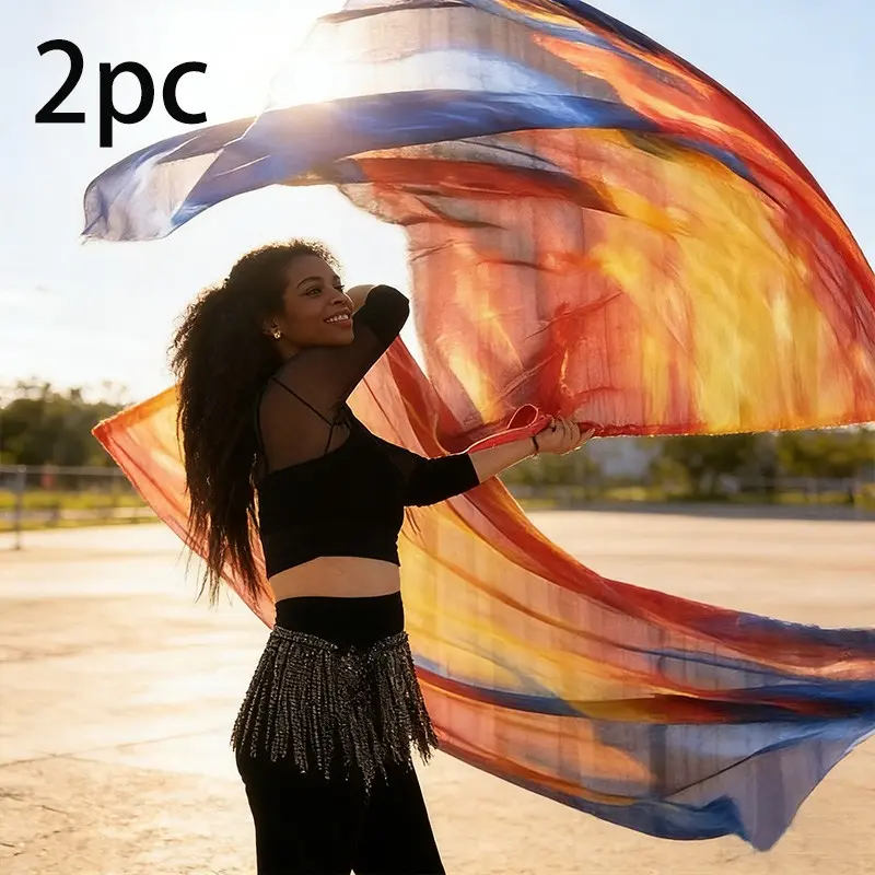 2 Set Flame Gradient Worship Flags, Praise Flags, Prayer Flags, Dance Props, Religious Decorations, Perfect for Church Events