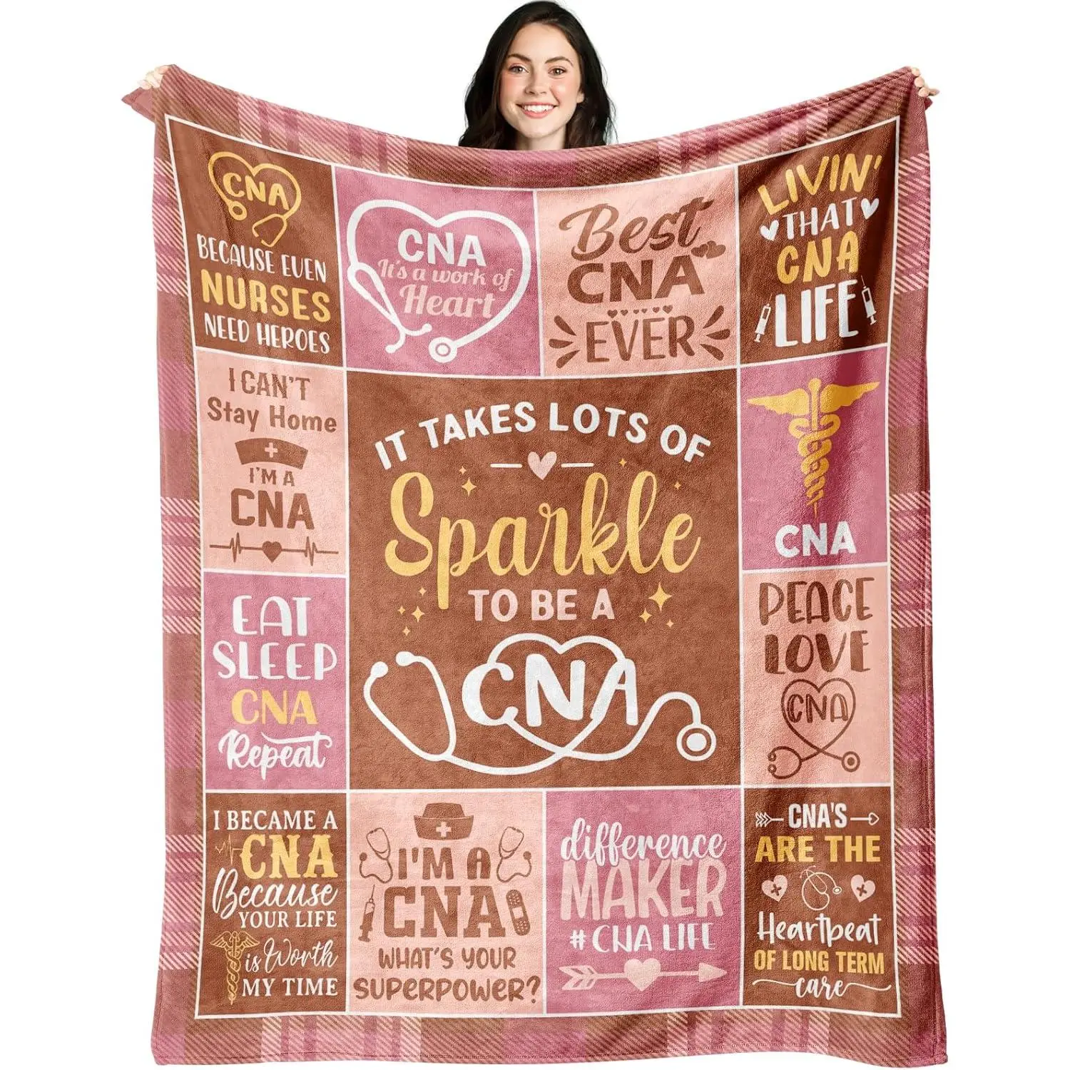 CNA Gifts, CNA Week Gifts, CNA Gifts for Women/Female, CNA Appreciation Gifts, Xmas Gifts for CNA Nurses/Coworkers/Workers, CNA Christmas/Graduation/Birthday 2026 Gifts Ideas Throw Blanket 60"X50"
