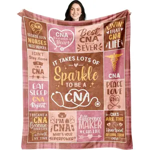 CNA Gifts, CNA Week Gifts, CNA Gifts for Women/Female, CNA Appreciation Gifts, Xmas Gifts for CNA Nurses/Coworkers/Workers, CNA Christmas/Graduation/Birthday 2026 Gifts Ideas Throw Blanket 60"X50"