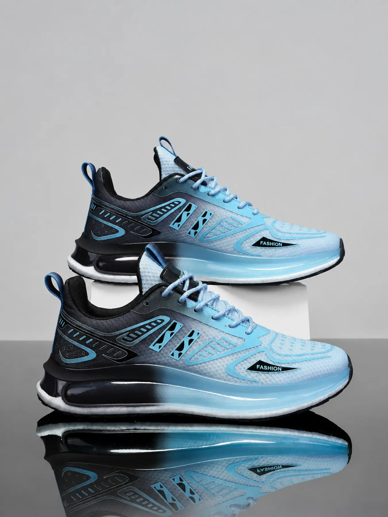 Men's Mesh Air Cushion Running Shoes, Breathable Lightweight Anti-Slip Sports Casual Shoes, All Seasons Textile Eva Sole Colorblock Style, Breathable Running Sneakers
