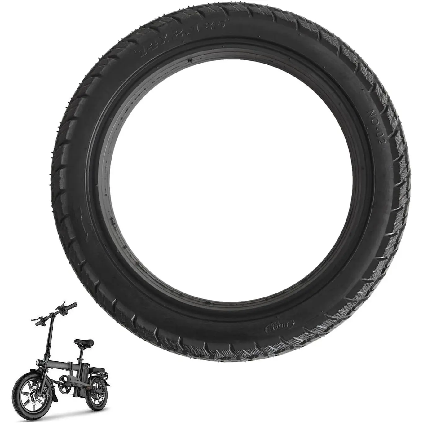 1 Pack 14x2.125 Natural Rubber Bicycle Tubeless Solid Tire, 14in Cycling Bicycle Replacement Tire with Puncture-Proof, Wear-Resistant, Anti-Skid Features, Bicycle Tires, Solid Rubber