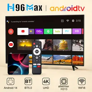 2024 New Arrival H96 MAX H313 Android 14 Smart TV Box 2GB 8GB 16GB Dual WiFi6 BT5.0 4K HD Google Voice Assistant Media Player Set Top Box