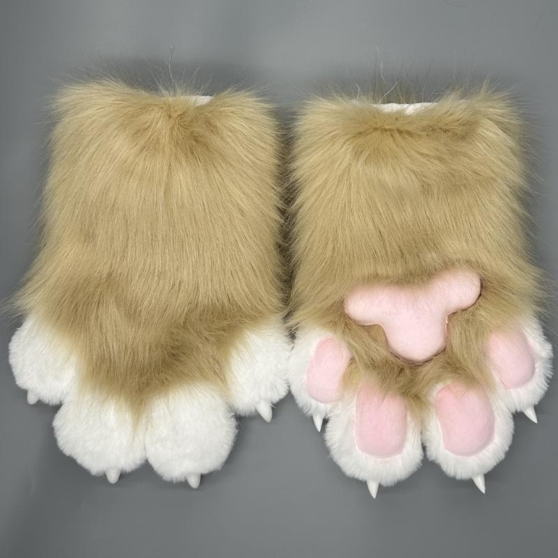 Fursuit paws gloves Furry Claw Gloves Built-in Whistle Decompression Toys Costume Party Accessories for cosplay