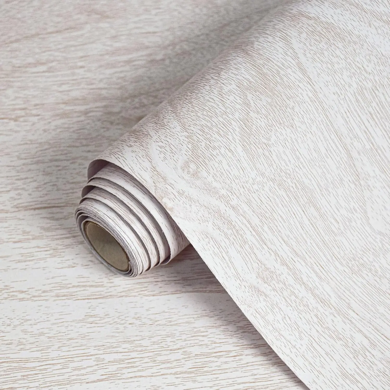 Upgraded White Wood Grain Vinyl Peel-and-Stick Contact Paper, Waterproof, Moisture-Proof, Easy to Install & Clean, 18inW x 118inL, Grid Lines on Back, Smooth & Tidy Surface, for Kitchen Cabinets, Furniture Liners, Home Decoration