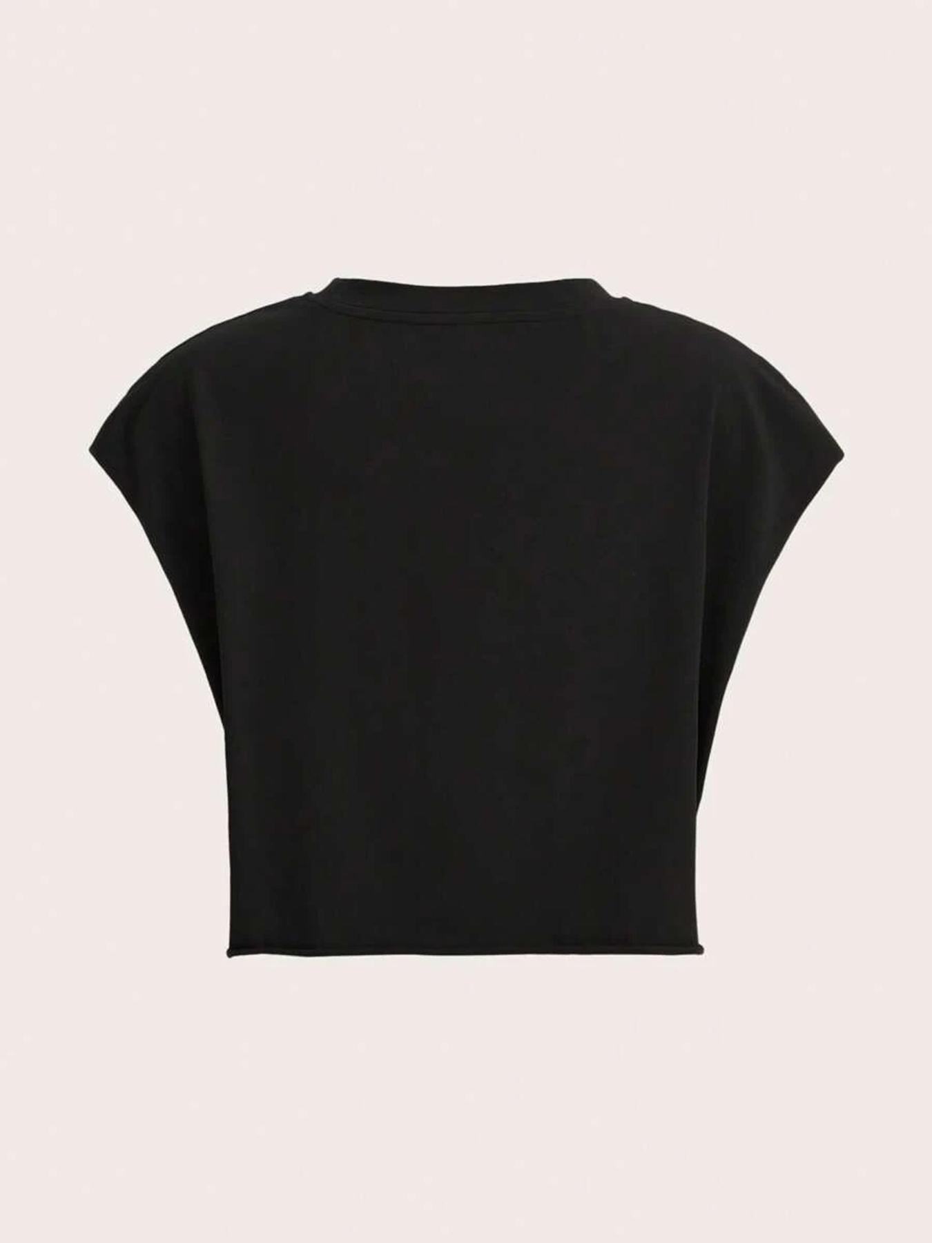 Women's Letter Print Round Neck Tee, Fashion Casual Crewneck Short T-Shirt for Daily Holiday Vacation Outdoor Wear, Ladies Clothes for All Seasons, Top, Womenswear, Tshirt