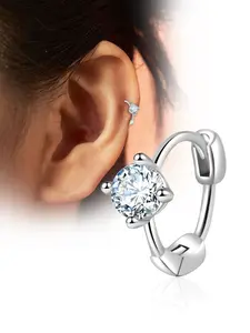 Egg Zircon Hoop Earrings, Eco-Friendly Copper, 14k Gold Plated, 23 Cubic Zirconia, Elegant Design, Eu Certified, Gift-Ready