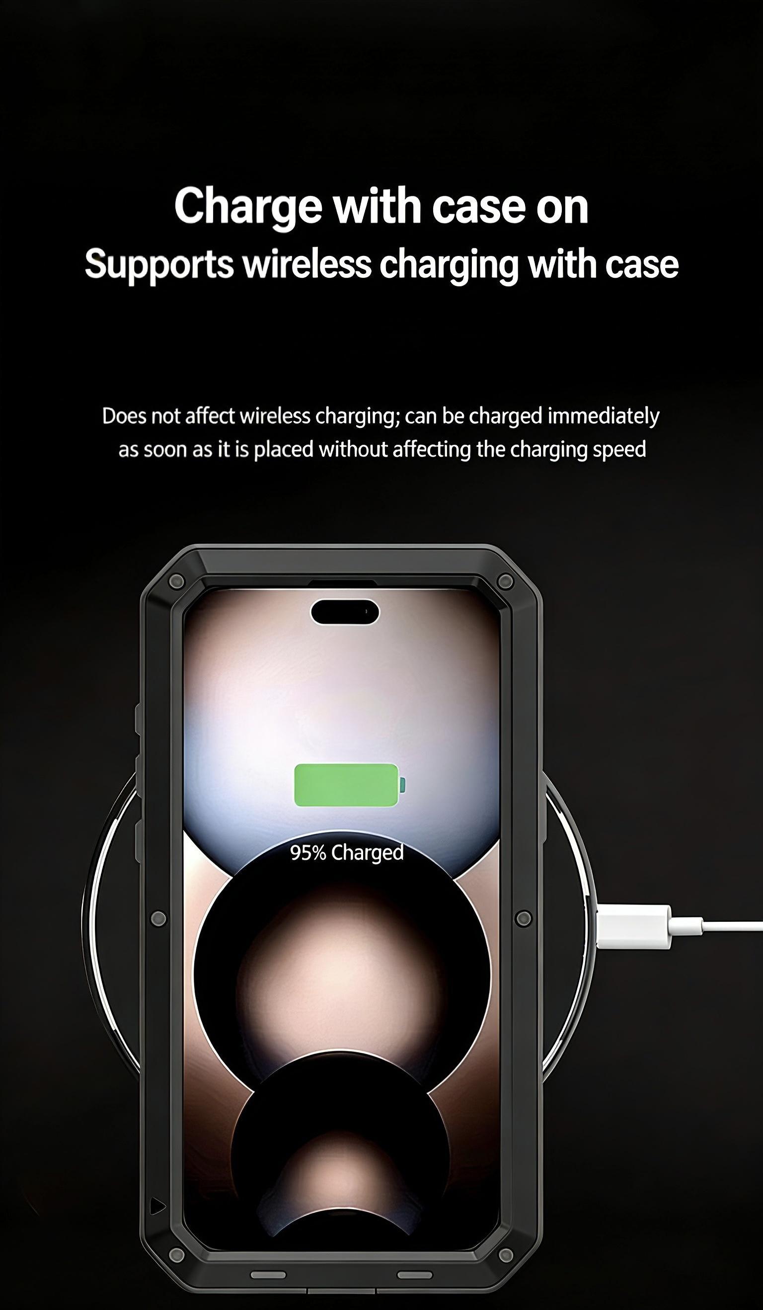 Military Grade Metal Case for iPhone 17 Air 16 15 14 Pro Max - IP54 Waterproof Heavy Duty Armor with Built-in Gorilla Glass Screen Protector, Full Body Shockproof Rugged Cover