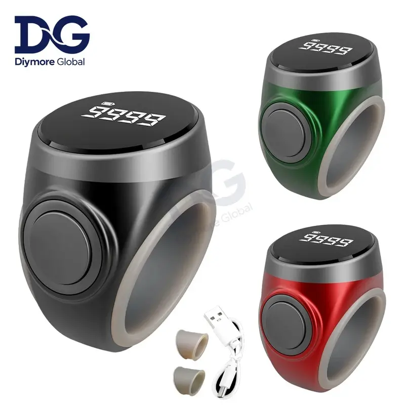 Smart Tasbih Tally Counter Digital Electronic Finger Ring Tally Counter Muslims Tasbeeh Zikr Ring Prayer Counter Type-C Charge