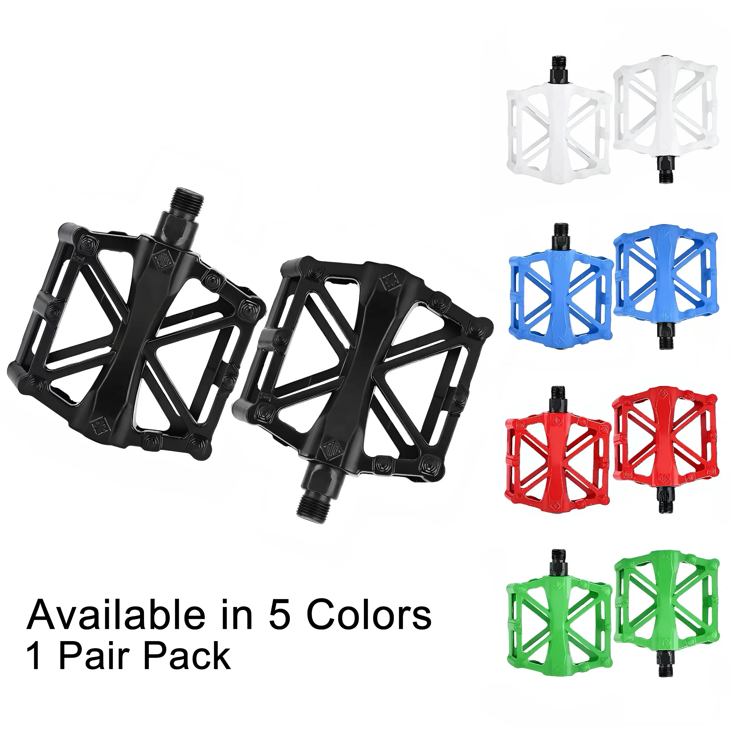Aluminum Alloy Bike Pedals, Universal Bicycle Pedals, Non Slip Pedals, Lightweight Large Surface, Anti-Slip Durable, 5 Colors Available, Fits Various Bikes, Bike Accessories