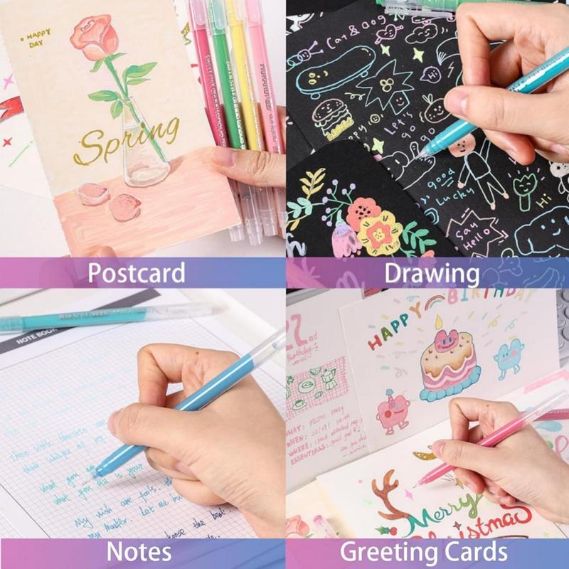 Gel Pen Set, 0.6mm Needle Tip Gel Pens with Storage Box, Gel Marker for Making Cards, Journaling Crafting Doodling Drawing, School Craft Supplies, Art Markers Set