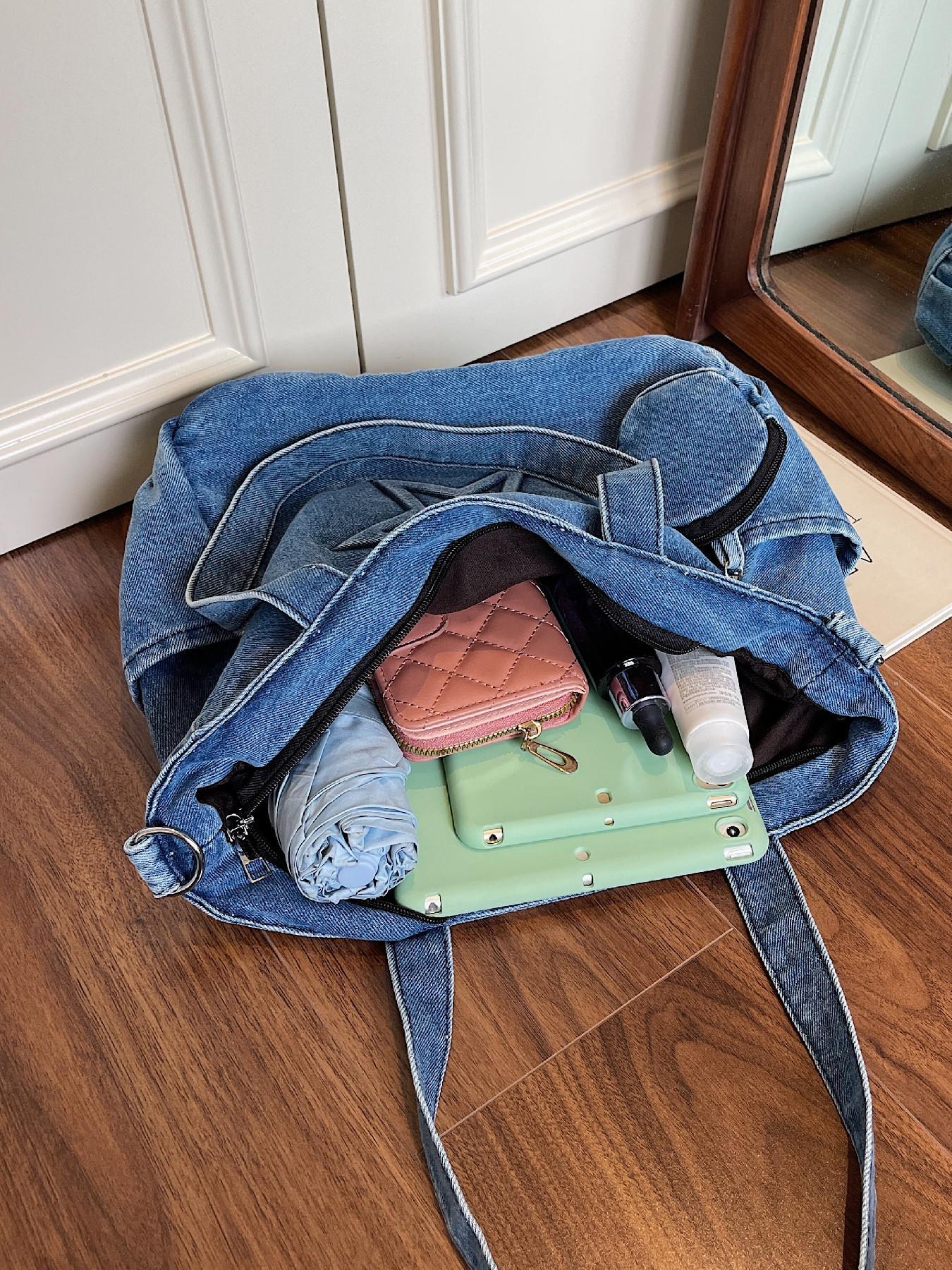 Women's Fashionable Star Design Slouchy Tote Bag, Casual Large Capacity Shoulder Bag for Daily Used, Trendy Versatile High-quality Daily Commuting Bag, Girl Fashionable Shopping Bag