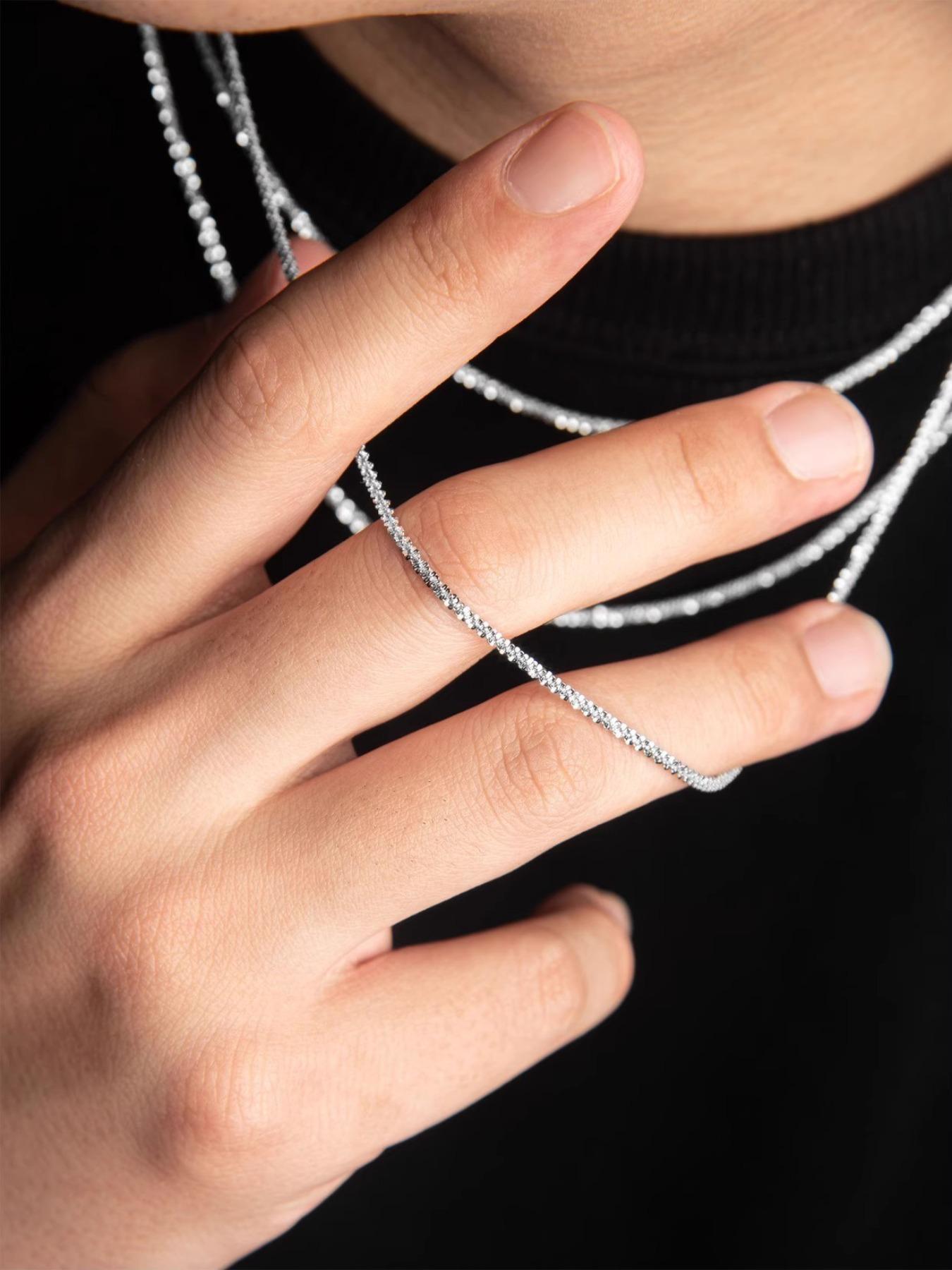 925 Sterling Silver Chain Necklace, High End Necklace, Minimalist Chain Necklace, Fashion Jewelry for Party, Daily Clothing Decor, Trendy All-match & Exquisite Jewelry for Birthday Gift