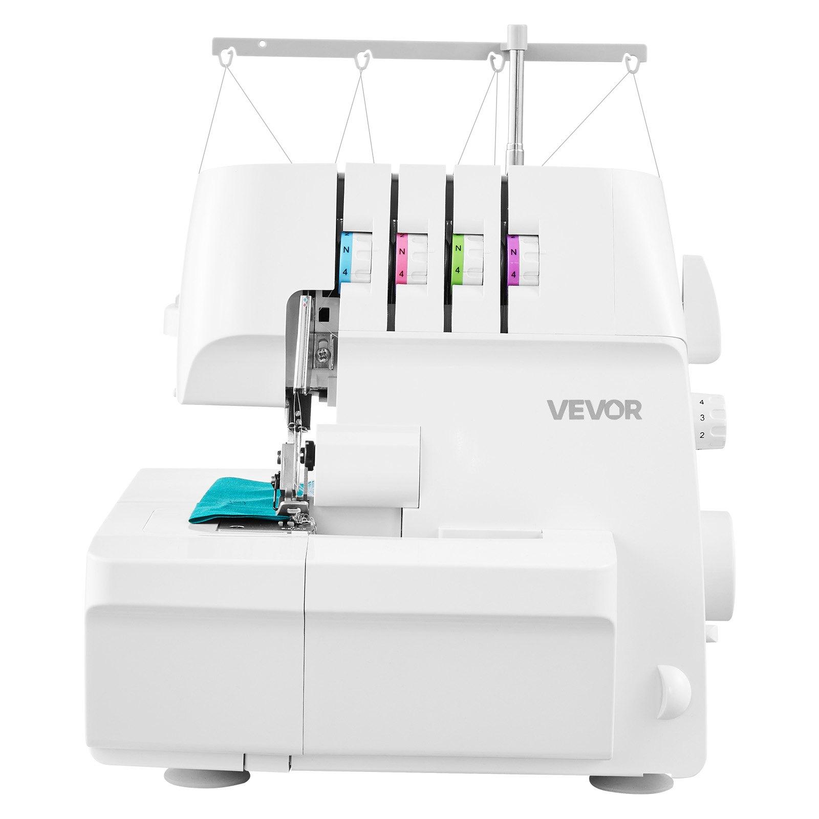 VEVOR Serger Overlock Sewing Machine, 1250 Stitches Per Minute, 2-3-4 Thread Capability, 0.7-2 Adjustable Differential Feed, with Free Arm and LED Light, Sewing Machine for Various Fabrics, White VEVOR Serger Overlock Sewing Machine, 1250 Stitches Per Minute, 2-3-4 Thread Capability, 0.7-2 Adjustable Differential Feed, with Free Arm and LED Light, Sewing Machine for Various Fabrics, White