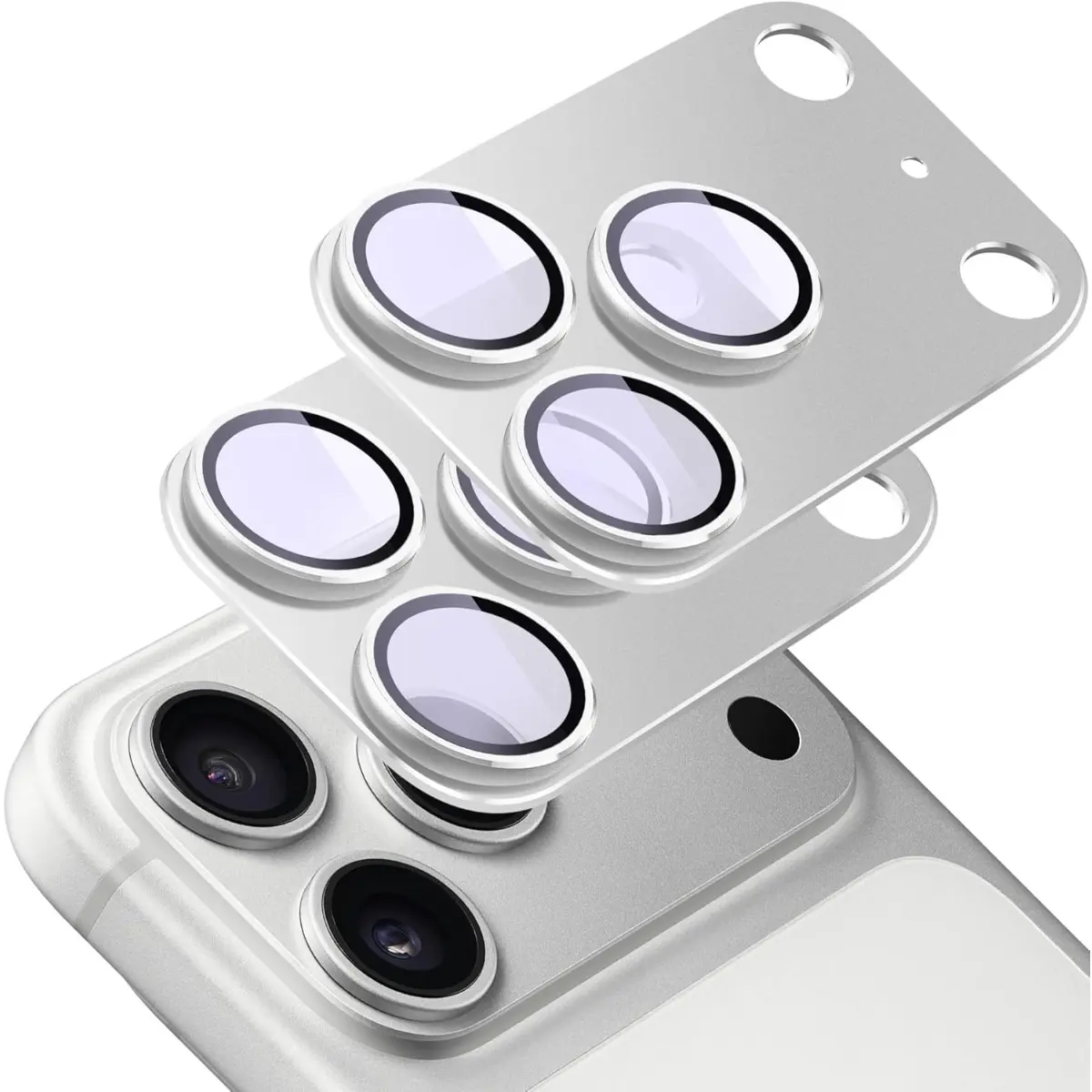 1 Pack Camera Lens Protector for Iphone 17 Pro Max/17 Pro, [Not Easy to Breakn ] AR Tempered Glass Strong Adsorption Metal Camera Cover Screen-Orange/Silver/Blue