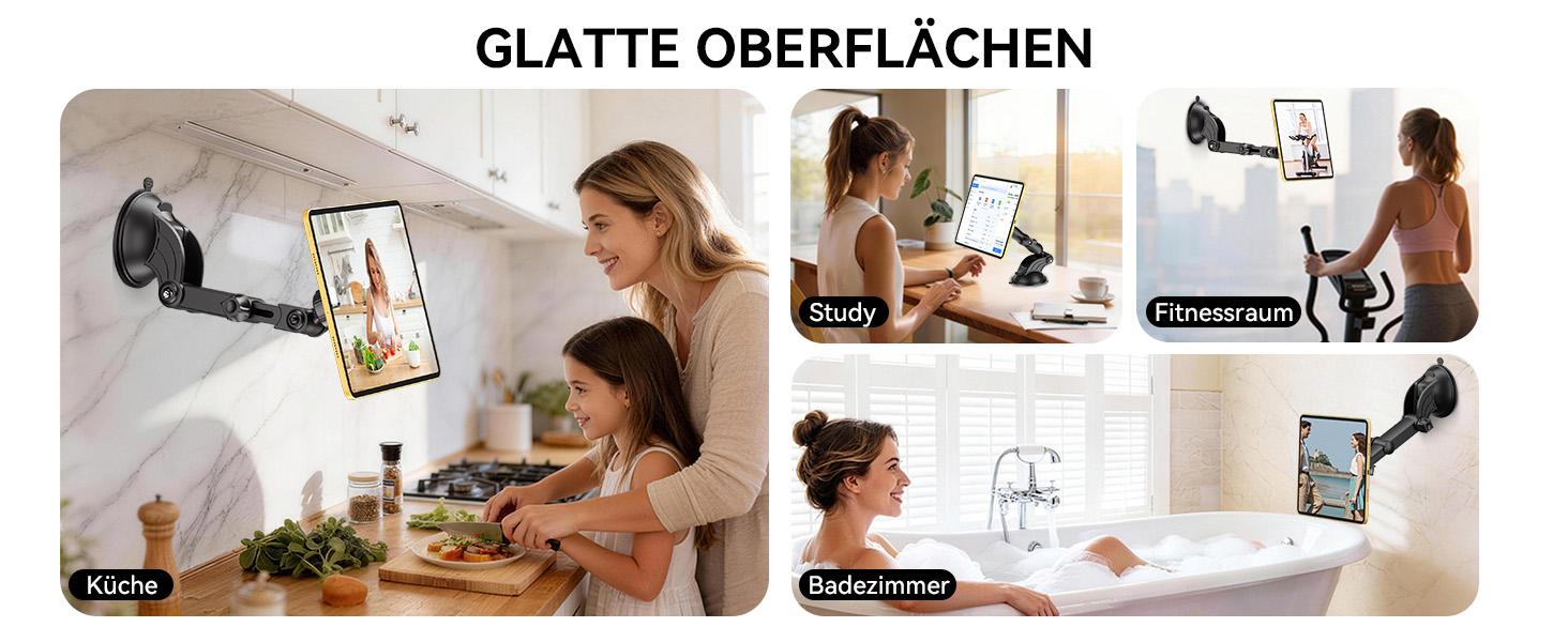 OHLPRO Magnetic Tablet Holder Car, 360° Rotating Car Mount, Telescopic Arm, Washable Suction Cup, Tablet Mounts for Dashboard, Windscreen, Compatible with 5-13 Inch iPad Smartphones