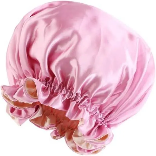 Satin-Bonnet Womens Sleeping-Silk-Feel Hair-Bonnets Double-Layer Resverible-Hair-Cap for Long Curly Braid Hair