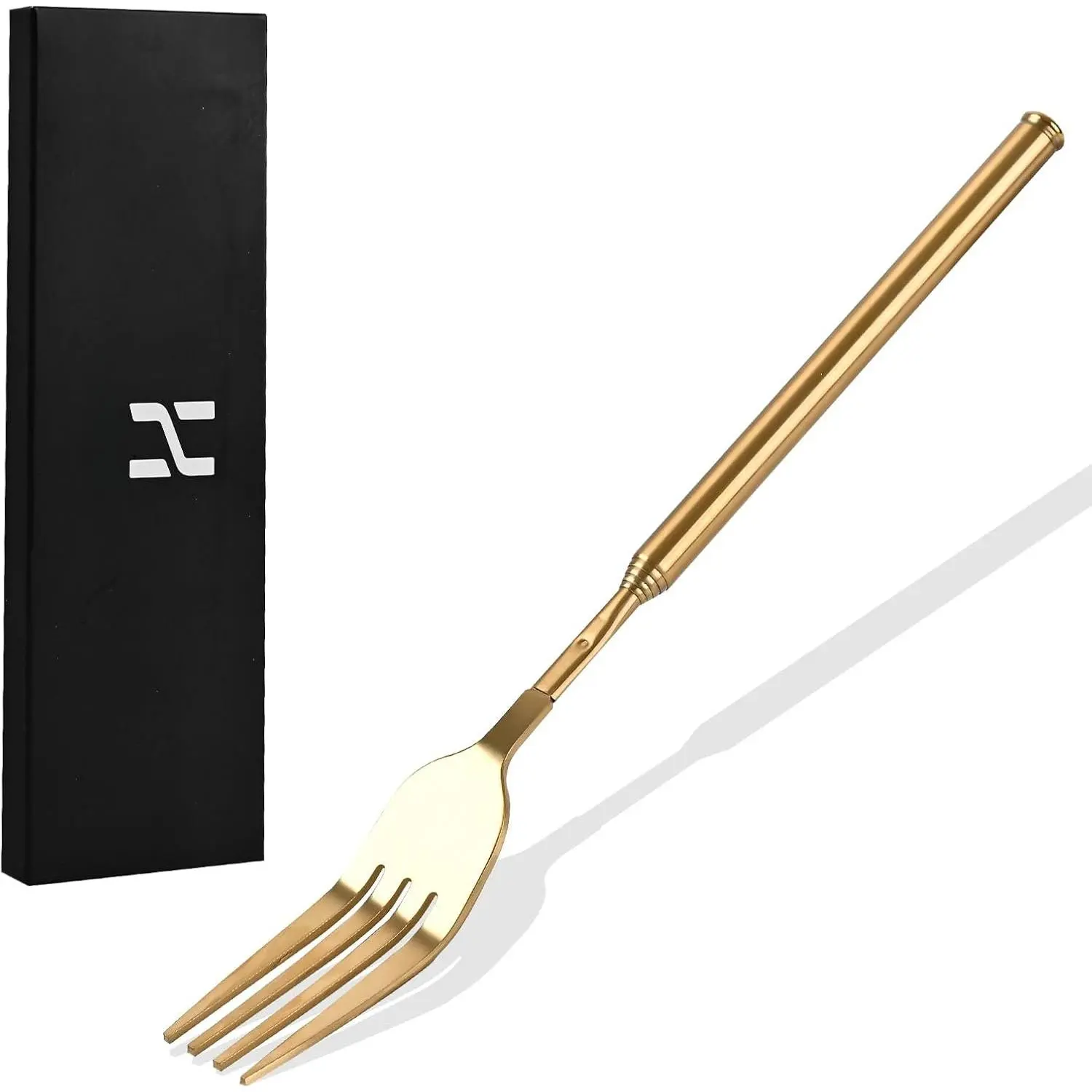 Extendable Fork, Expandable Fork for Prank/Jokes, Extended Extending Extend Extender Extension from 8.7" to 25.4" Extra Long, Stainless Steel Telescopic Telescoping Retractable Forks.