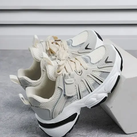 Fashionable Breathable Low Top Kids' Sports Shoes, Nonslip Trainers, Lightweight Casual Trendy Non-Slip Dad Sneakers, Unisex Spring & Fall All-Season Footwear #GLOBAL PICKS