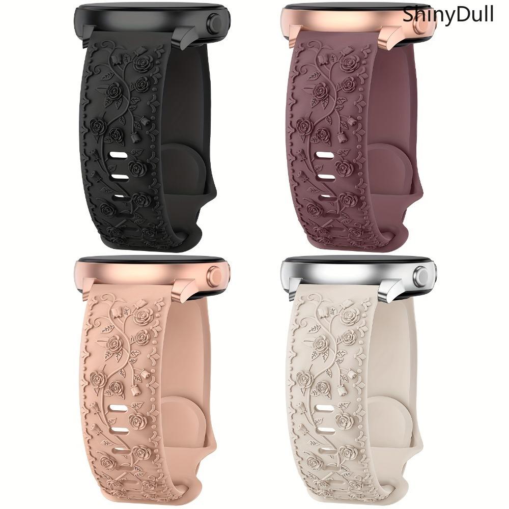 4-Pack Floral Engraved Watch Bands Apple Watch Bands – Sport Strap 38–49mm (Series 1–11, SE, Ultra / Ultra 2)Comfortable & Stylish for Women