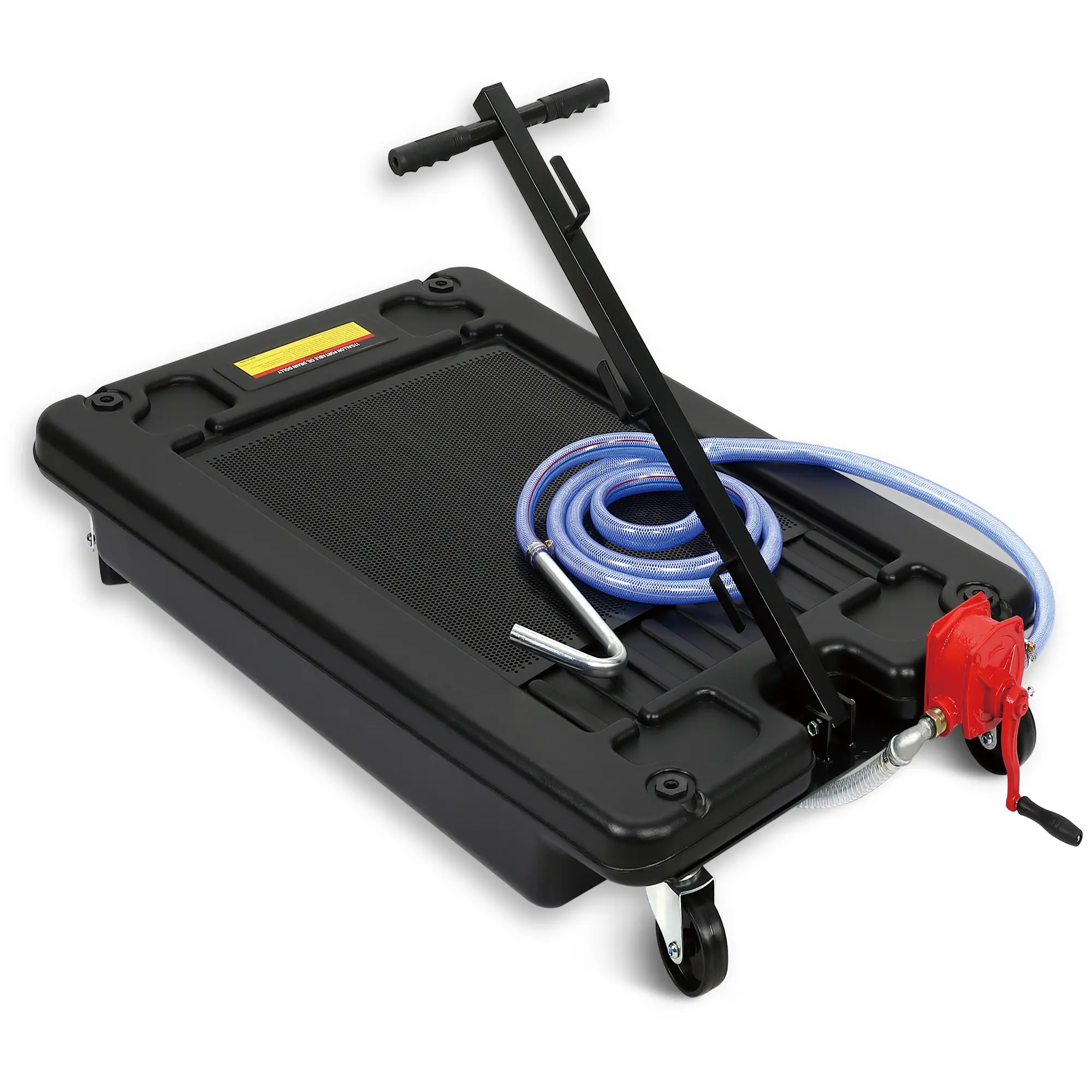 Garvee Heavy Duty Low Profile Oil Drain Pan with Pump – 17 Gallon Capacity, Collapsible T-Handle, Rolling Tank, 7.2ft Hose – Large Oil Catch Tray for Cars, SUVs, Trucks, RVs – Ideal for Workshop Oil Changes