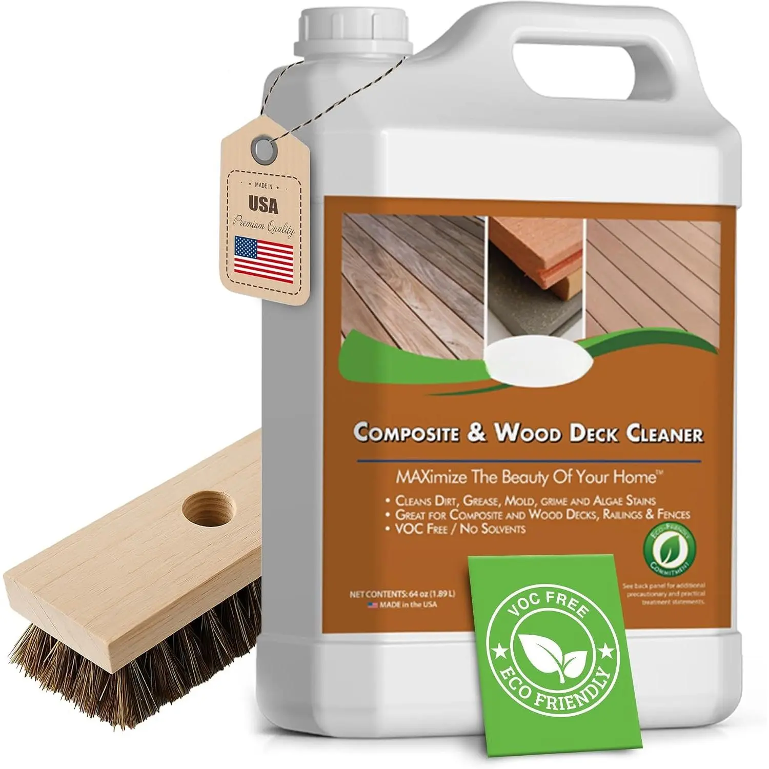 Deck Cleaner Kit | Deck Cleaner and  Remover | Cleans up to 1,500 Sq. Ft. | Safe for Trex, Timbertech &  Decking |  &  Deck's Cleaning Solution