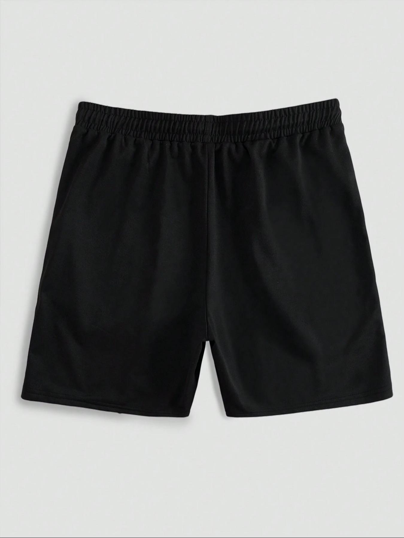 Men's Cartoon Goose & Letter Print Drawstring Sleep Shorts, Regular Fit Casual Comfy Elastic Waist Pocket Bottoms for Daily Wear, Sleepwear Loungewear for All Seasons, Pajama Shorts