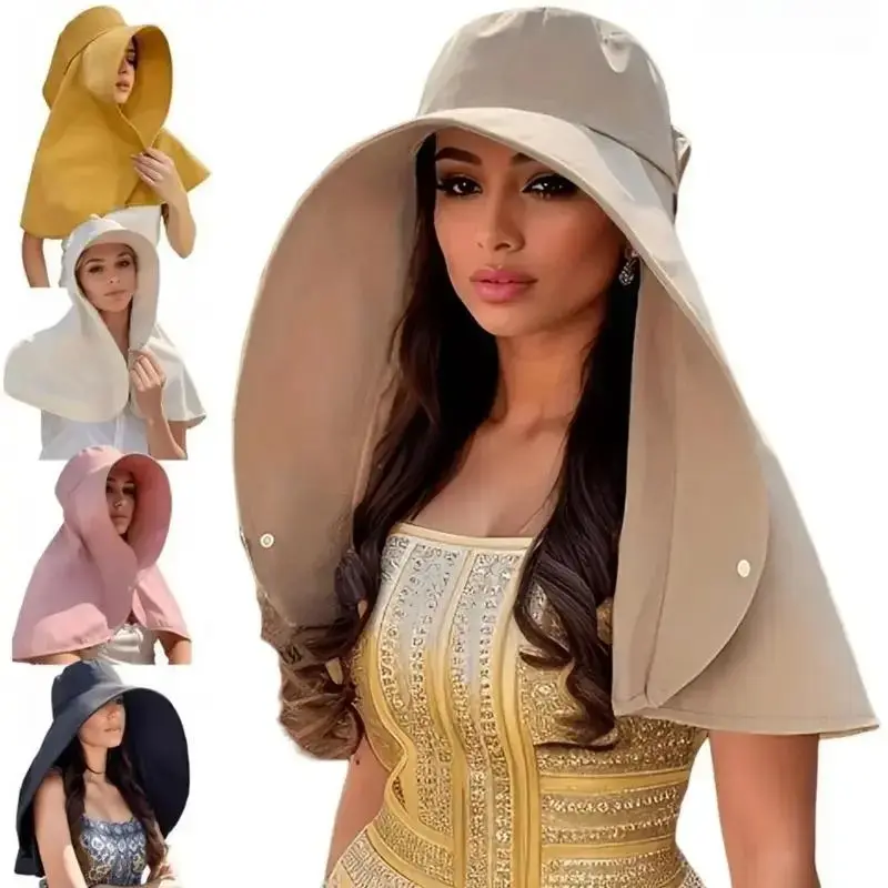 Women's Wide Brim Sun Hat, Lightweight Breathable Summer Beach Hat with UV Protection, Elegant Solid Color Floppy Hat for Travel, Vacation, Outdoor Activities & Everyday Fashion sohochic