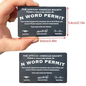 N Word Permit Gag Novelty Parody Card For Social Commentary Funny Satirical Prank Gift For Friends Colleagues And Family Lightweight Sarcastic Playful