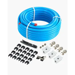 VEVOR Air Compressor Line Kit, 100FTx 3/4", HDPE-Aluminum Compressed Air Piping System, Leak-Proof, Pressure-Resistant Easy-to-Install, Compressed Air Line Tubing Kit for Garages Workshops, Blue