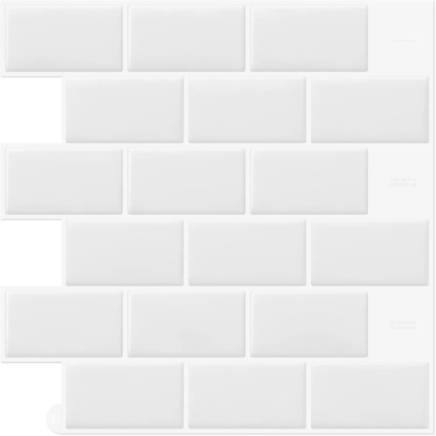 12x12 in Peel & Stick Modern Rectangular Subway Tile Sheets, White, Modern Home Decor for DIY Users, Kitchen Wall Backsplash, Home Improvement Building Supply (10-Sheet Pack)
