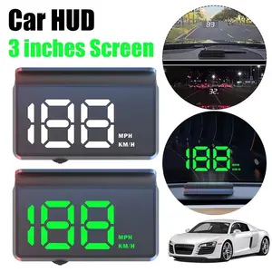 W2 Car HUD Digital Speedometer, Portable LCD Display, 3.2 Inch LED Screen, GPS Digital Speedometer, Vehicle Dashboard Mounting