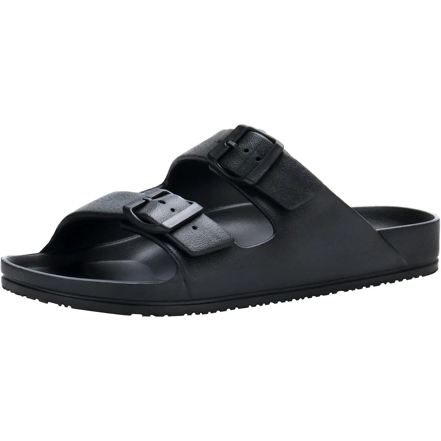 Women's Wide Width Soft Slide Sandals - Waterproof EVA Shoes, Lightweight, Adjustable Double Buckles, Medium Arch Support, Casual Summer Beach Use, Ideal for Mothers, Order 1 Size Smaller, One Size Smaller