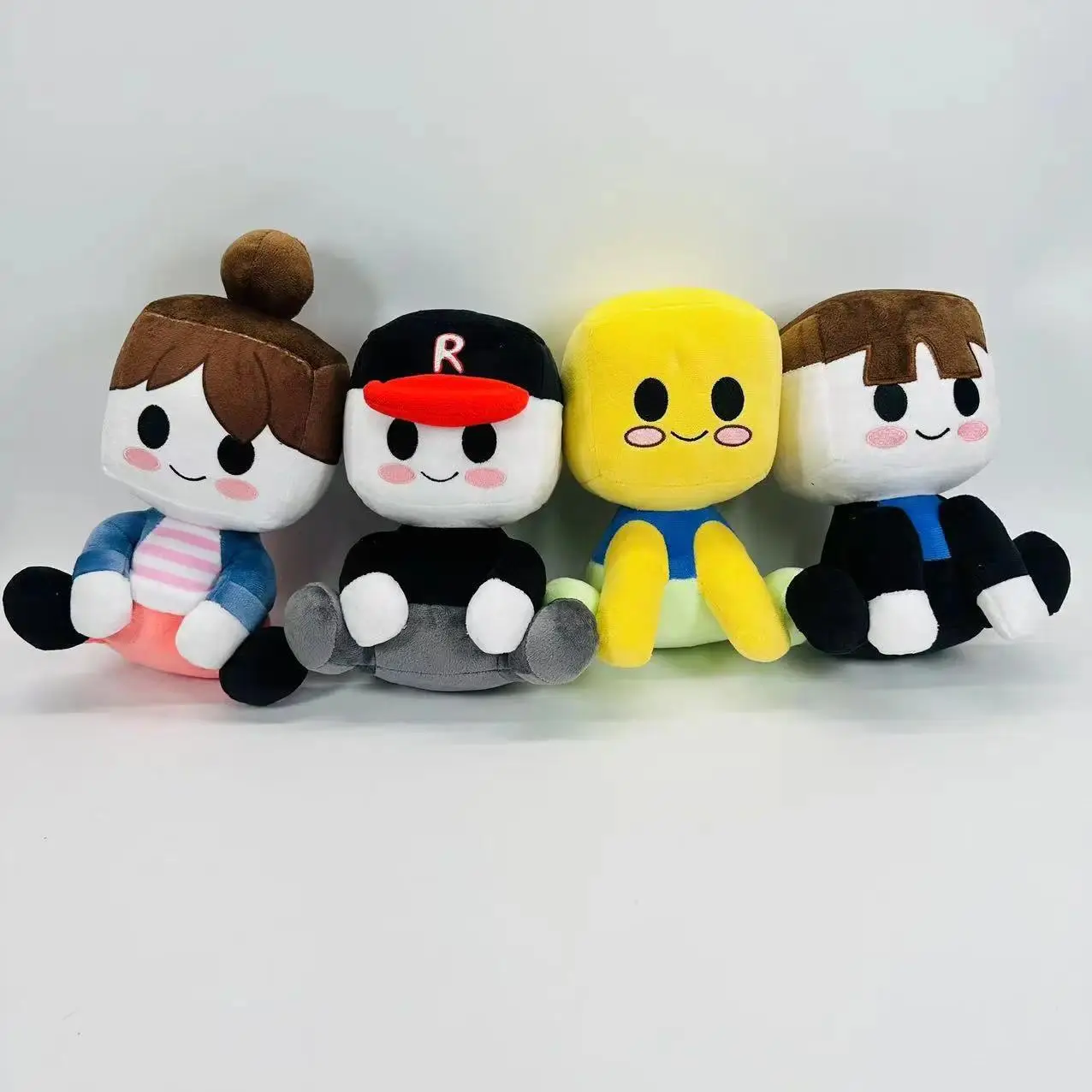 2026 new hot item   Blox Buddies Plush Toys Cartoon Girl Doll Black With Hat, Yellow Decoration, Home Room Ornament, Gifts For Kids