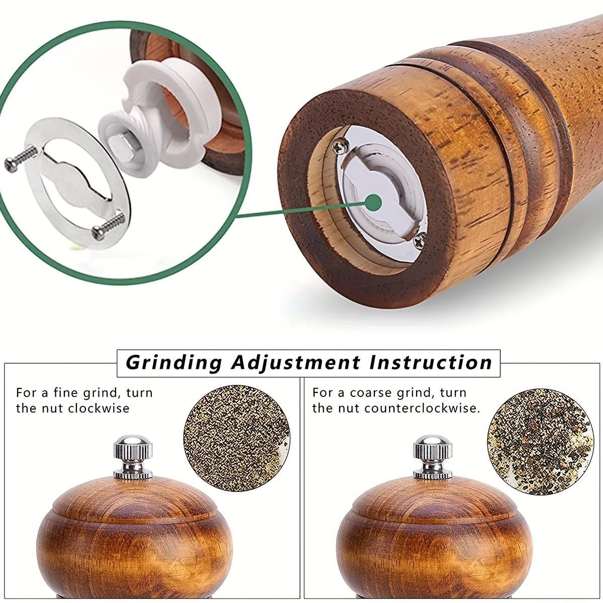 2pcs, Pepper Grinder, Household Sea Salt Ginder, Wooden Spice Grinder, Manual Pepper Mill, Spice Crusher, Reusable Spice Bottle for BBQ Picnic Camping, Kitchen Gadgets, Valentine's Day Gifts, Kitchen Decoration 2pcs, Pepper Grinder, Household Sea Salt Ginder, Wooden Spice Grinder, Manual Pepper Mill, Spice Crusher, Reusable Spice Bottle for BBQ Picnic Camping, Kitchen Gadgets, Valentine's Day Gifts, Kitchen Decoration