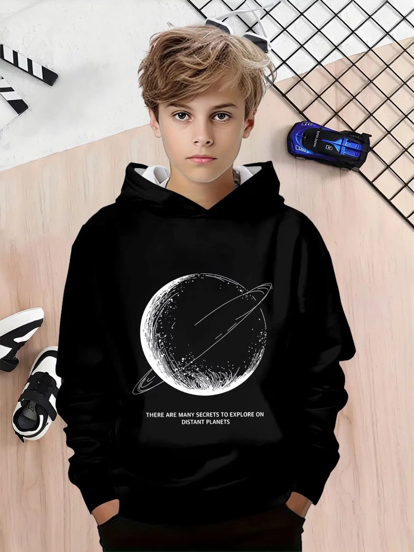 Hooded Pullover Hoodie, Graphic Print Casual Long Sleeve Top, Unisex Spring & Fall Fashion Apparel