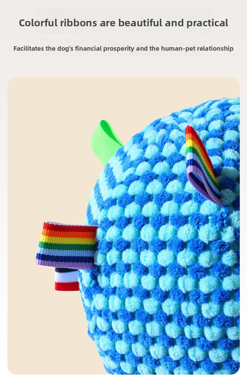 Pet Toy Ribbon Sound Ball, Dog Toy, Interactive Bell Rolling Ball for Teasing and Throwing, Pet Toy, Cat Teething Toy