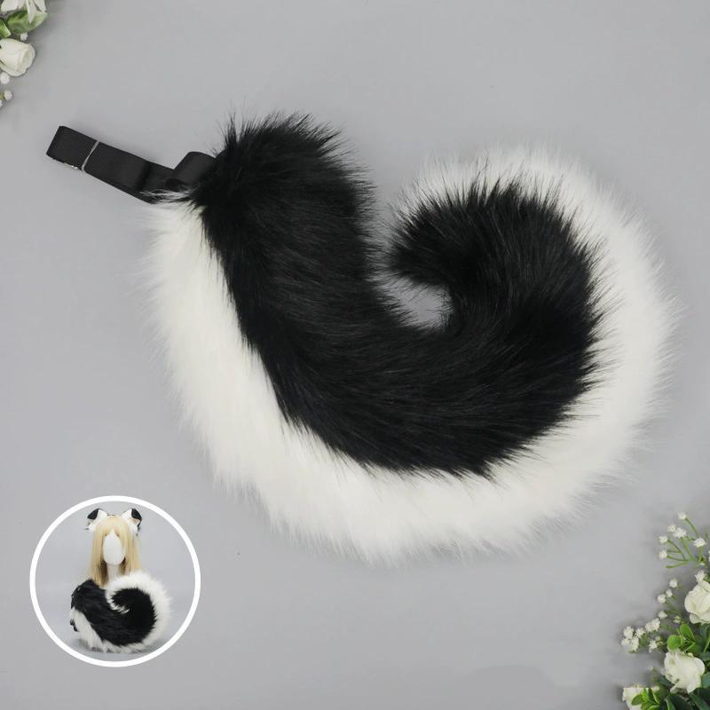 4 Types Handmade Halloween Simulated Faux Dog Ear Headband Comic Con Bendable Plush Dog Tail Cosplay Realistic Animal Ears Props
