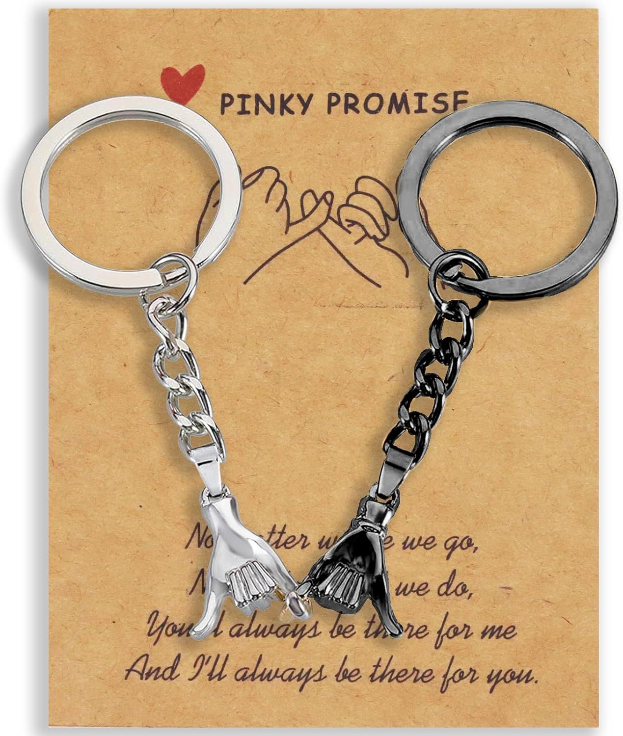 Gifts for Boyfriend - 2PC Pinkie Promise Matching Couples Keychain Gift for Boyfriend Girlfriend Long Distance