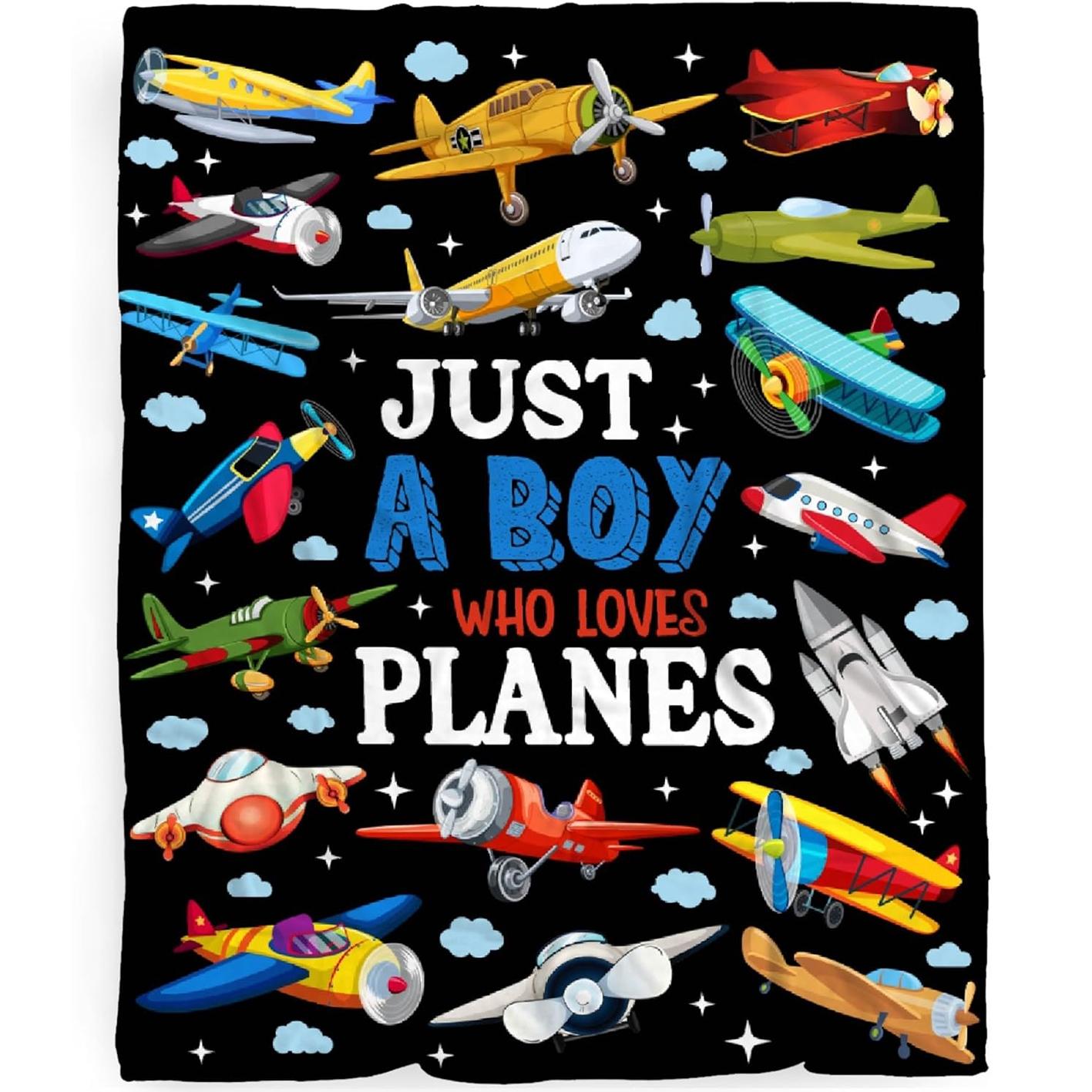 1pc Airplane Slogan Print Aviation Flight Blanket - A gift from a boy who loves airplanes. A soft, comfortable, lightweight flannel blanket perfect for sofa beds, travel, and naps. Suitable for both boys and girls who love airplanes.