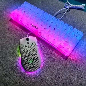 2026 New Keyboard and Mouse Set, Wired RGB Transparent Keyboard, Wired RGB Mouse, Suitable for Office Games, Wired Connection Only