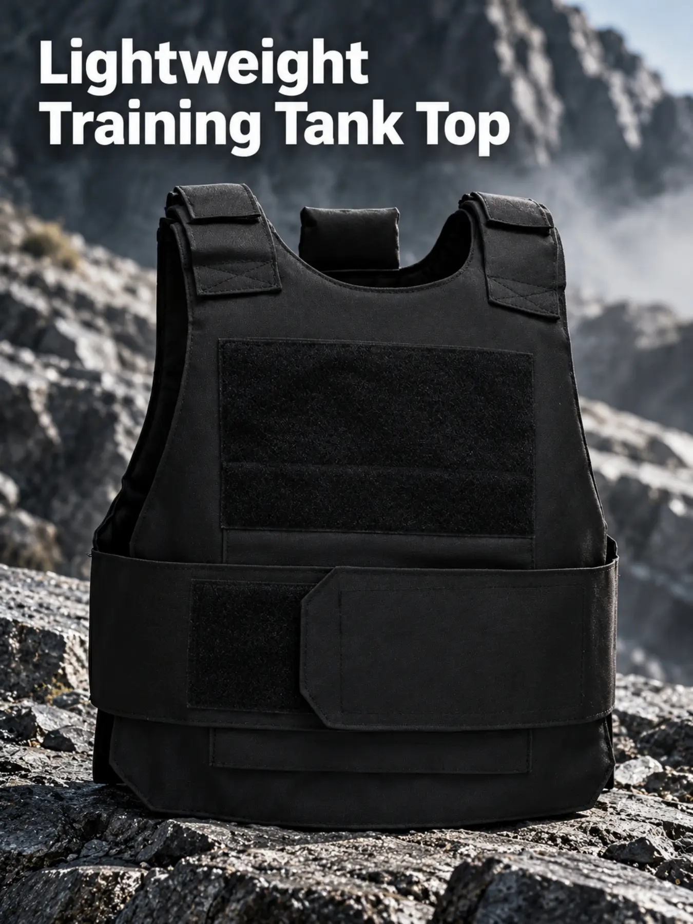 Men's Adjustable Outdoor Vest, Oxford Fabric Sleeveless Design with Wide Shoulder Straps, Shoulder Adjustment Tabs, Broad Side Waist Bands and Front Loop Panel, Hook and Loop Fastening for Sports Practice, Hiking, Camping and Daily Layering
