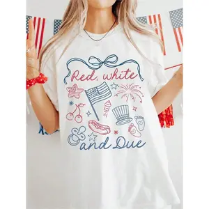 Soft Cotton T-Shirt For Women, Red White And Due Shirt, 4th Of July Pregnancy Reveal Shirt, Summer Pregnancy Announcement Tee, Expecting Mom To Be T-Shirt, Comfortable Mother's Day Clothing