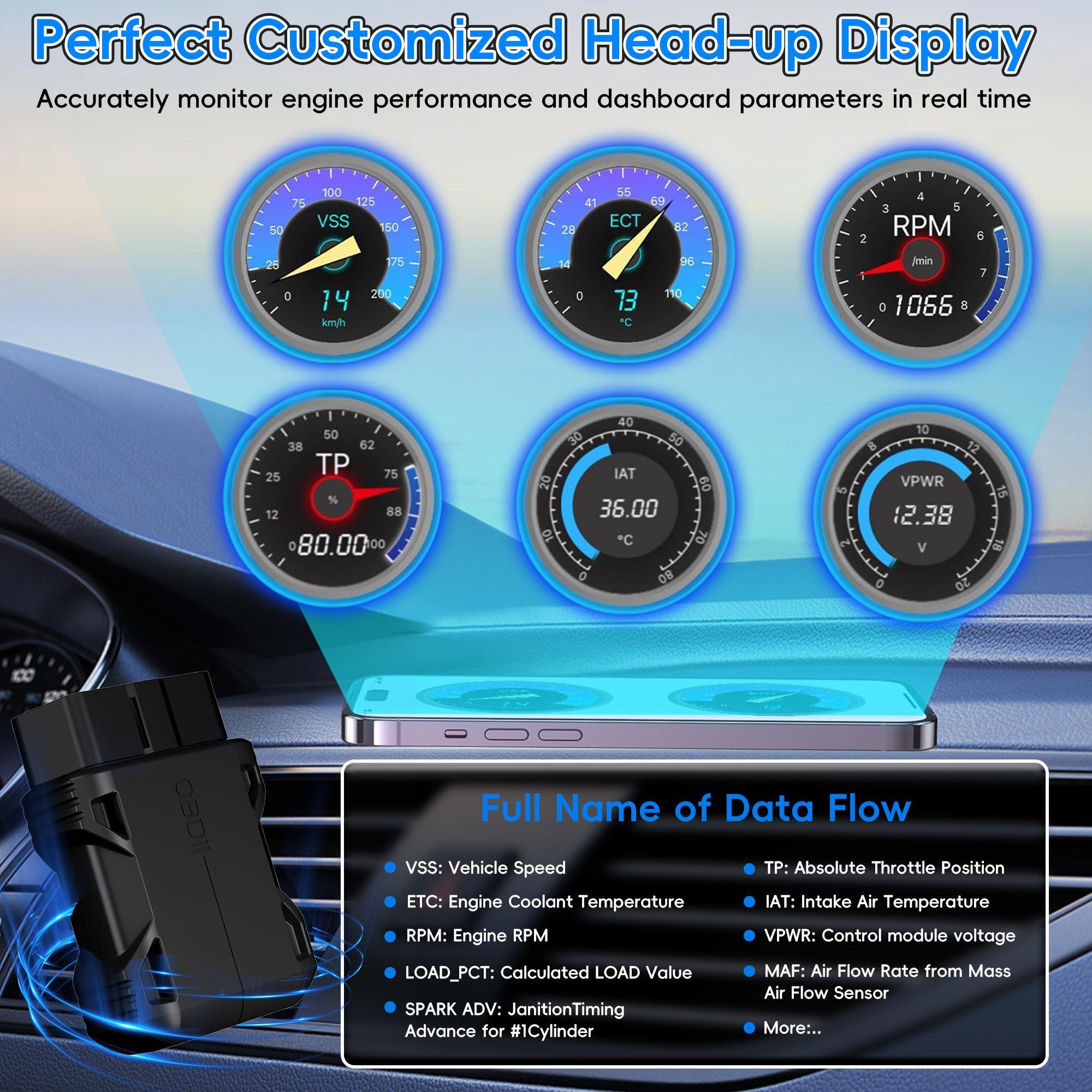 OBD2 Scanner Reader, Wireless Auto Diagnostic Scan Tool, Bluetooth-compatible 5.4 Car Check Engine Code Reader, Error Code Live Data Reset Tool, Automotive Diagnostic Scanner