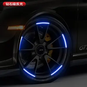 Fluorescent & Reflective Wheel Hub Stickers: Luminous Rim Decals with Warning Function, Perfect for Car, E-bike, Motorcycle and Bicycle Decoration