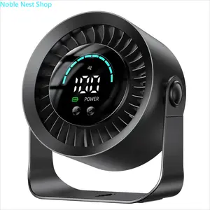 USB Rechargeable Desk Fan, 100 Speeds 360° Rotation, Wall Mount Portable Mini Fan with LED Display, Quiet Personal Cooler for Bedroom, Home & Office