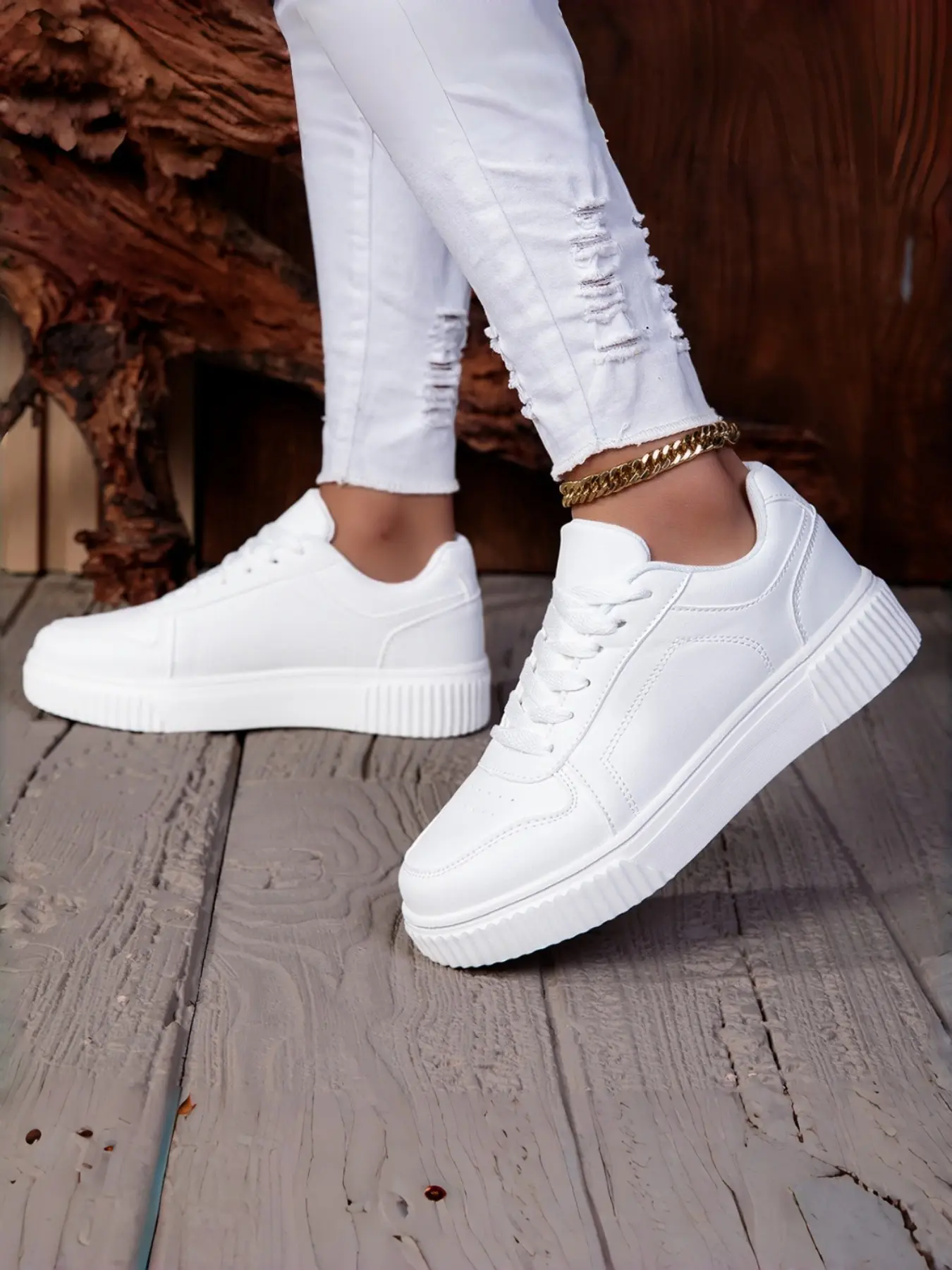 5 Colors Women's Comfortable Casual Shoes, Unisex Fashion Sport Sneakers, Trainer Shoe, Daily Wear, PU Leather, Eva Sole, All Seasons