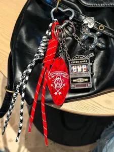 Vintage Lottery Machine Bag Charm, Bottle Cap Accessory, Balloon Dog Keychain, Rhombus Print, Colorblock Braided Rope, Lobster Clasp, All Seasons