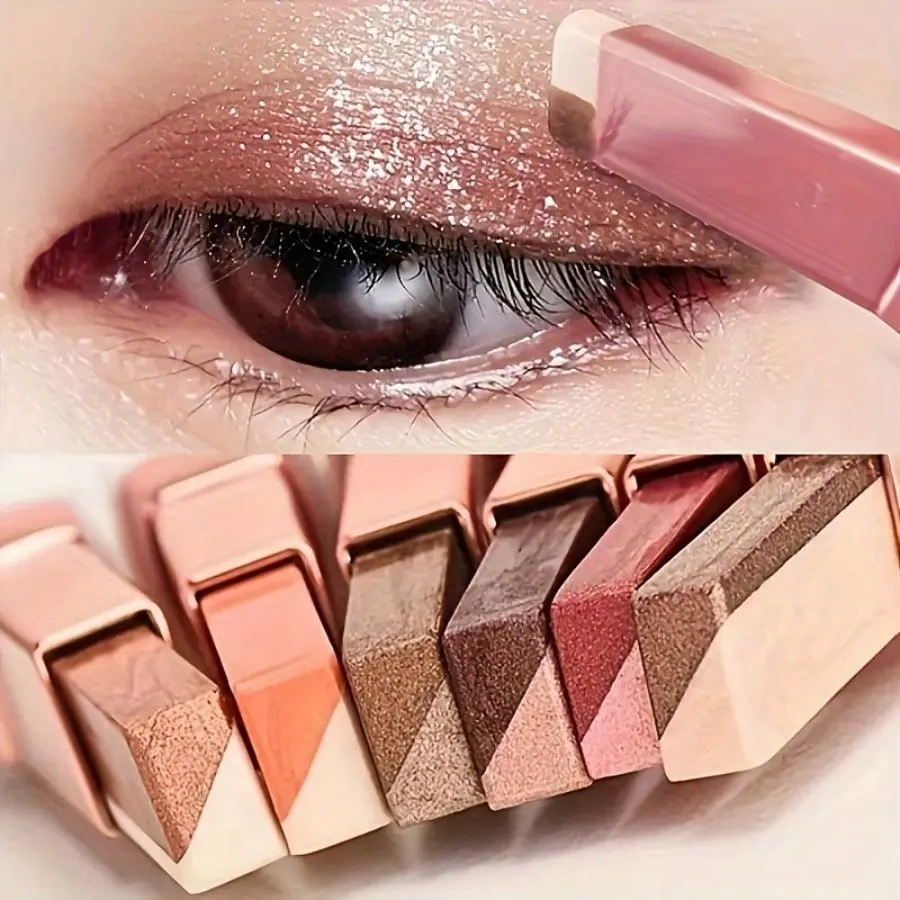 Dual Tone Eyeshadow Stick Set, Long-Lasting Waterproof, Shimmer & Matte, Perfect Valentine's Gift, 1/6 Pack, Makeup Essentials